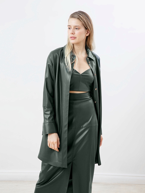 Кроп-топ из экокожи