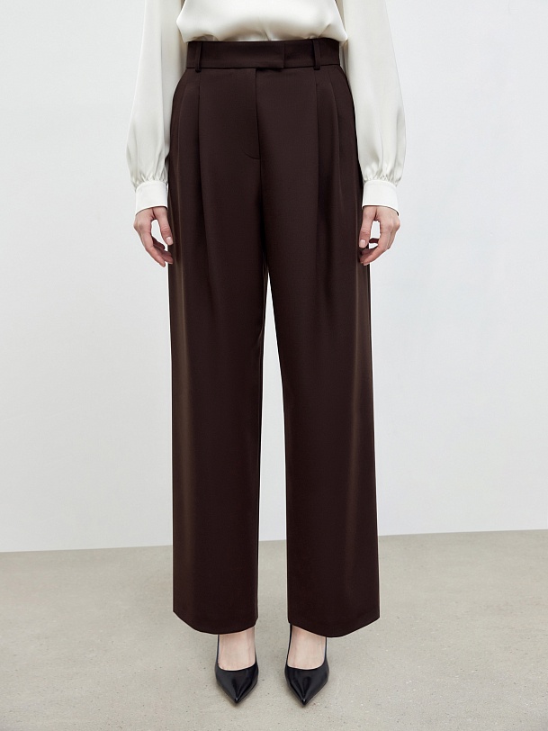 Широкие брюки из костюмной ткани с шерстью