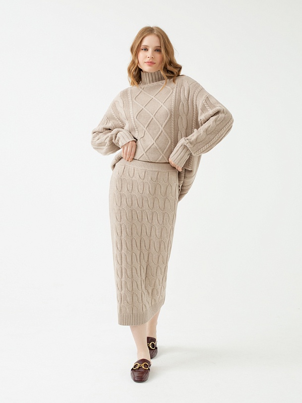 Прямая трикотажная юбка