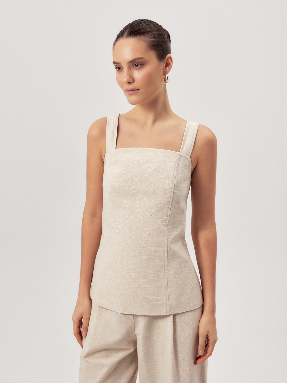 Летний топ из хлопка и льна