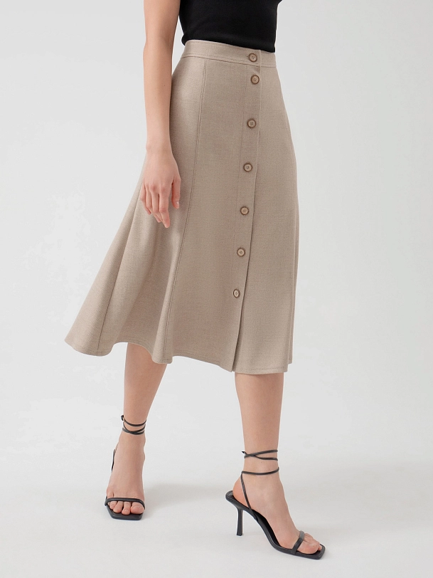 Юбка годе из костюмной ткани в стиле сафари