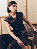 Блуза на запах из жатого атласа POMPA арт.4143370dr1375