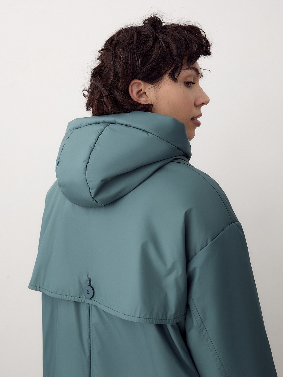 Пальто-тренч со съёмным капюшоном