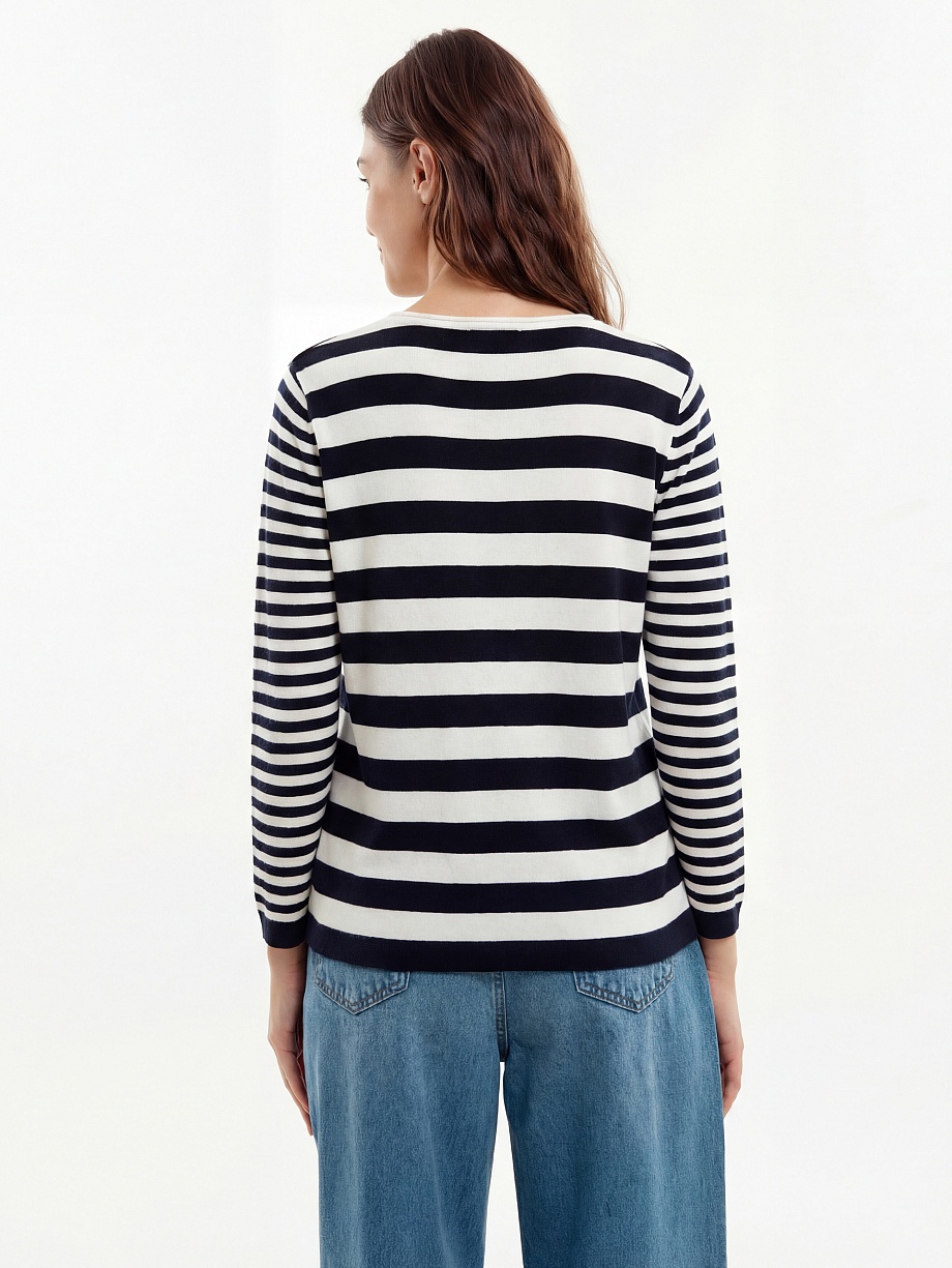 Трикотажный джемпер в бретонскую полоску