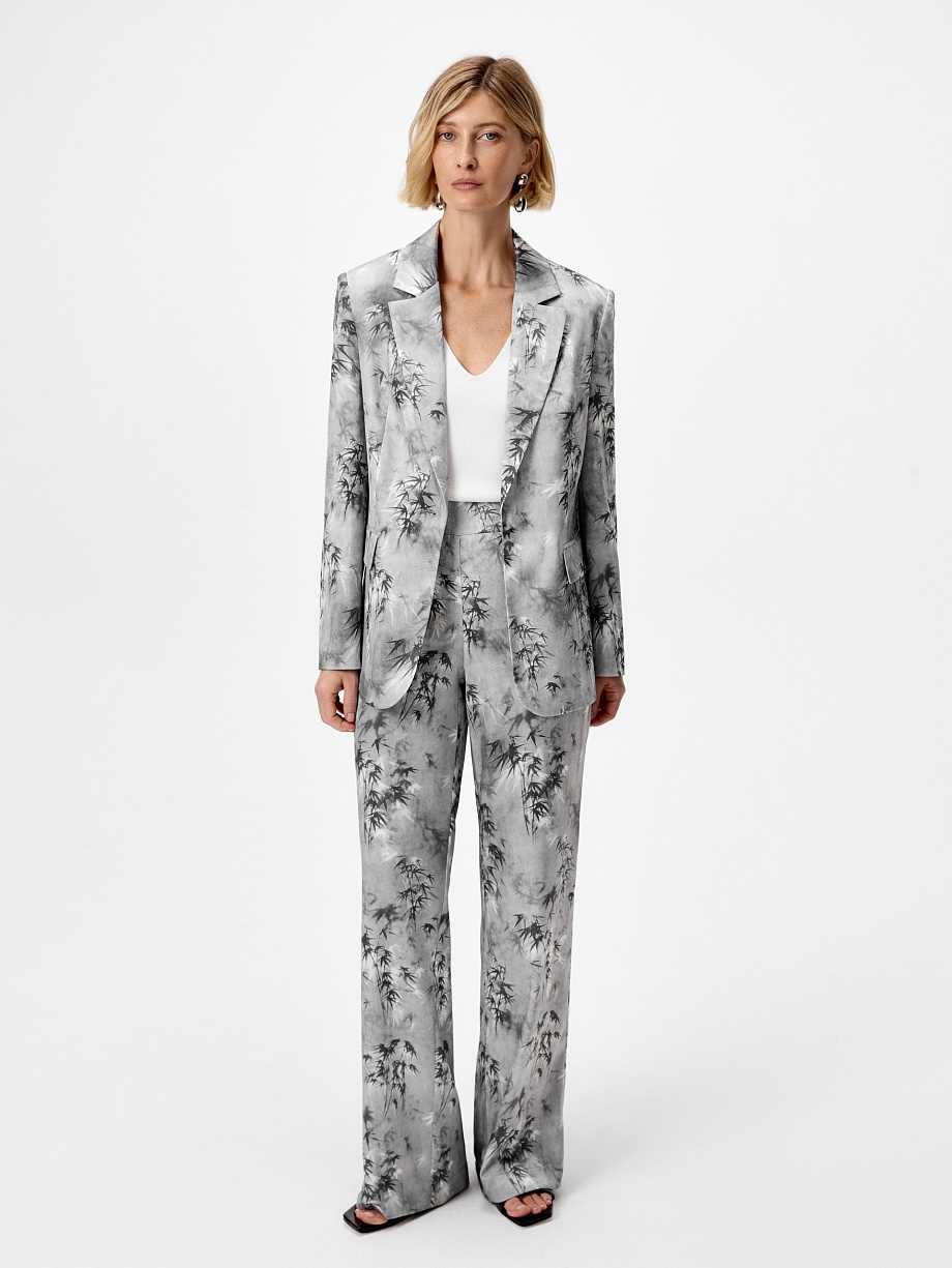 Жакет из вискозной атласной ткани