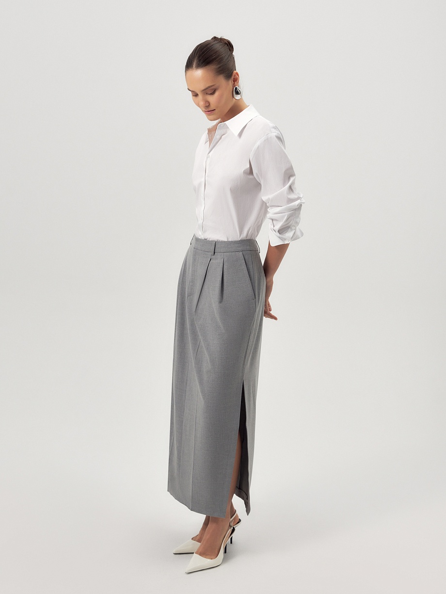 Юбка макси из костюмной ткани