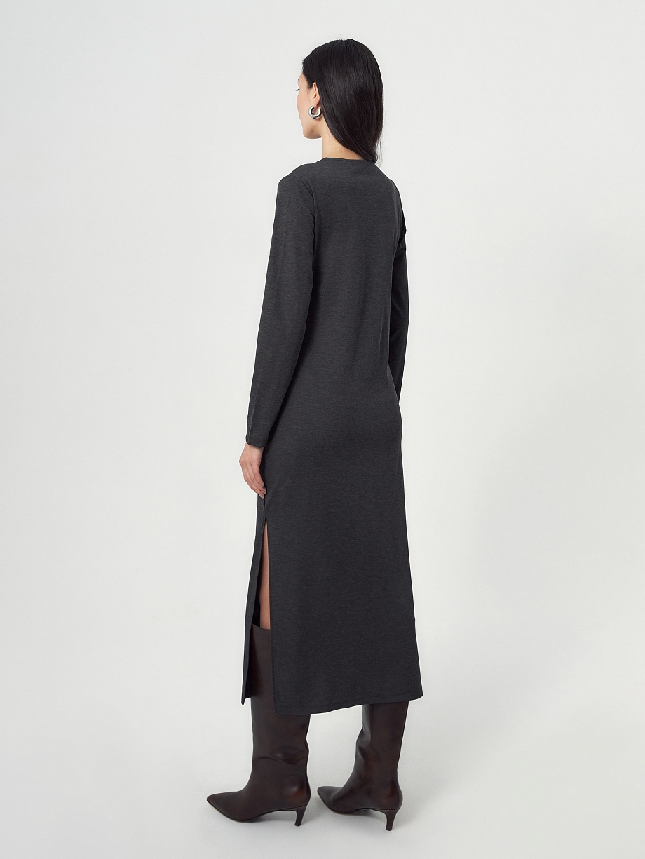 Платье-миди из вискозного трикотажа