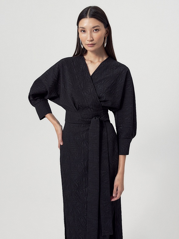 Платье на запах из фактурной ткани POMPA арт.2136471so0299