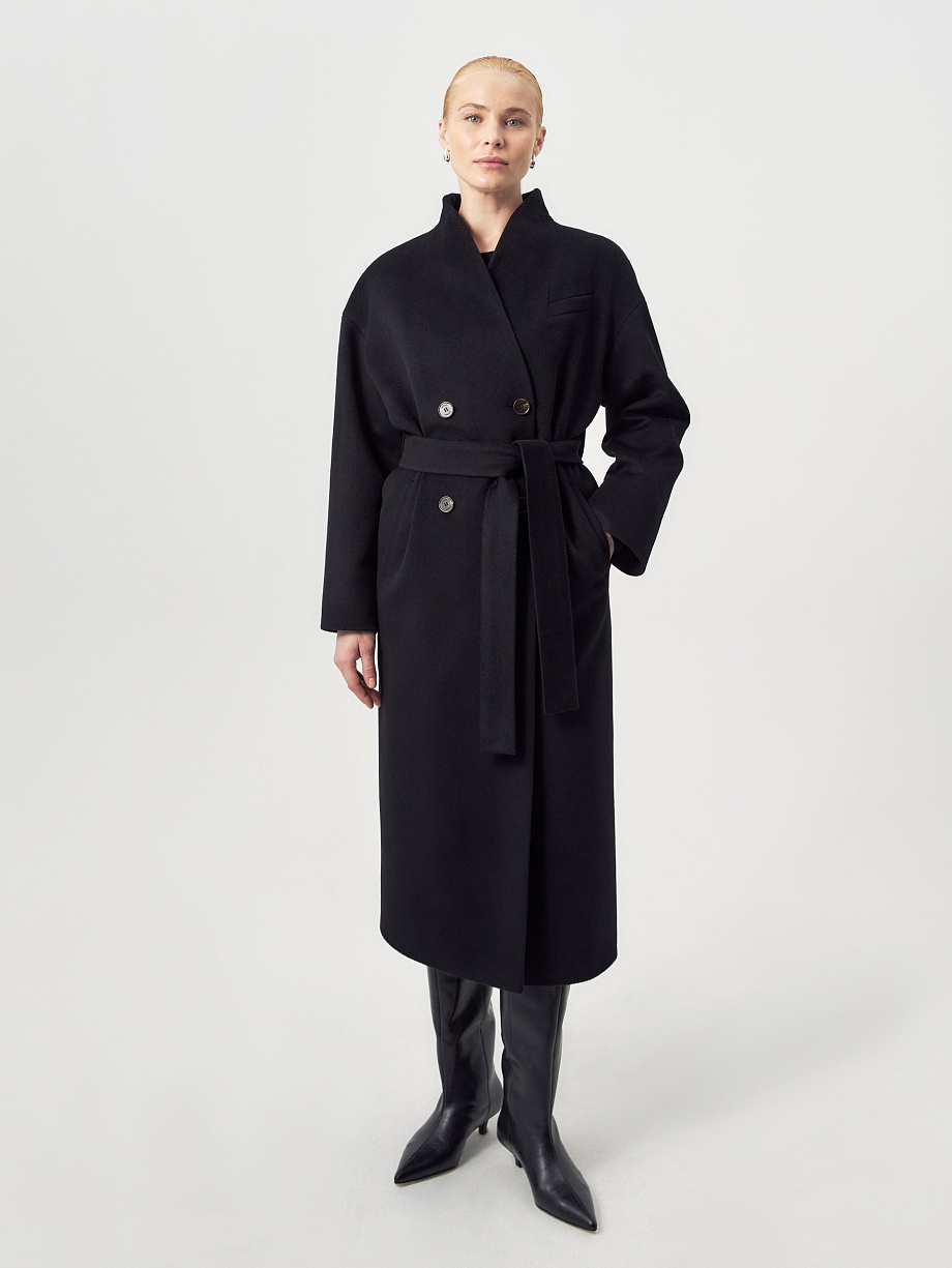 Пальто из шерсти с мембраной и утеплённой спинкой