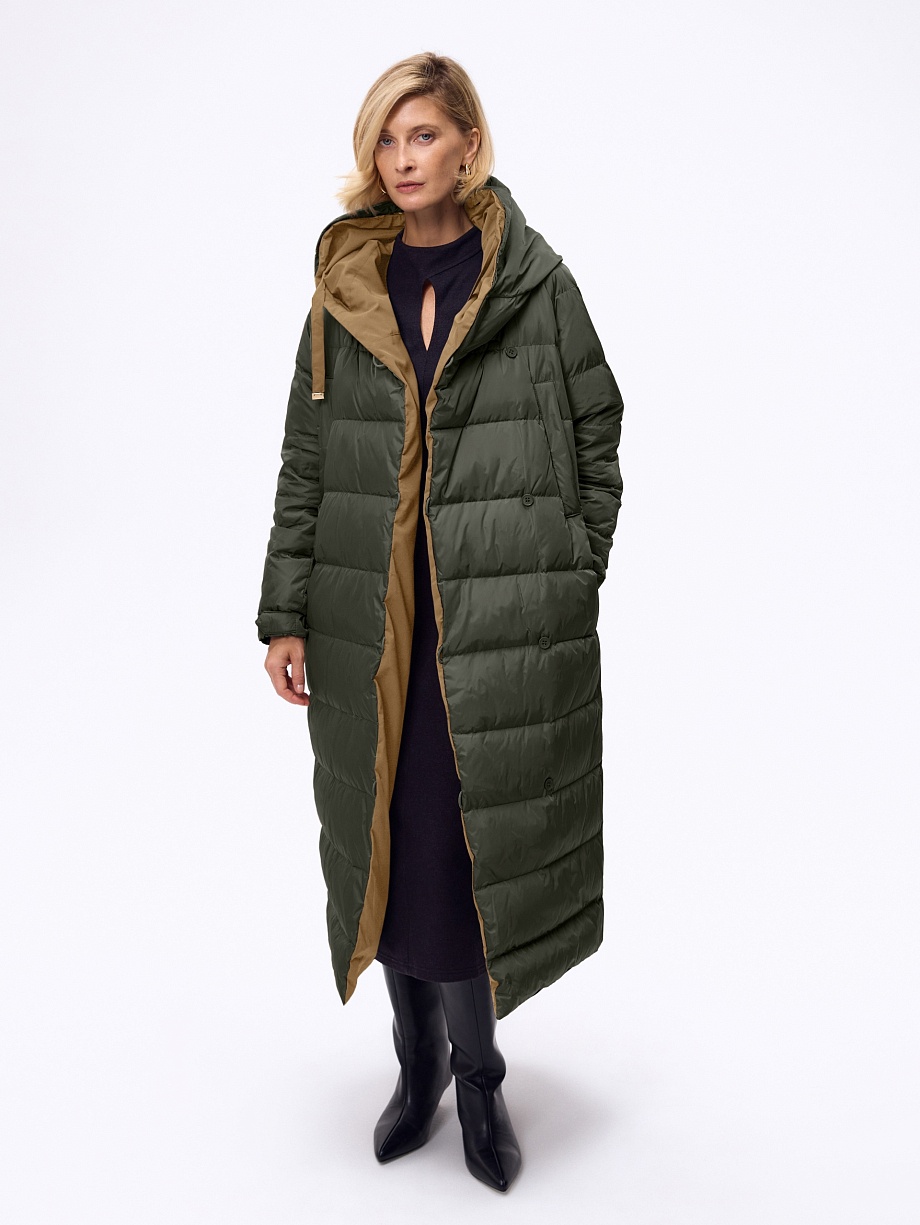 Пуховик двусторонний с утеплителем 90% пух и 10% перо