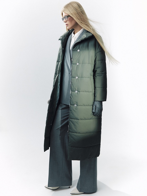 Пальто зимнее стеганое с мембраной