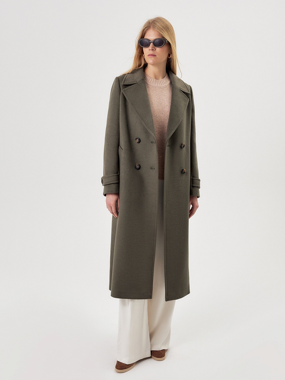 Шерстяное демисезонное пальто с мембраной