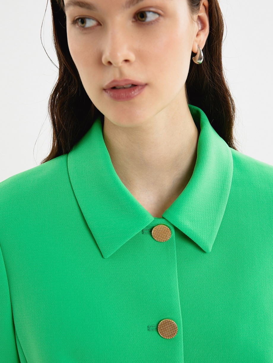 Укороченный жакет из вискозной костюмной ткани