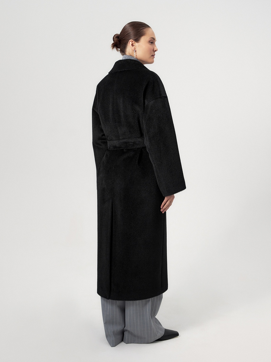 Пальто из шерсти Альпака Беби Сури с мембраной и утеплённой спинкой