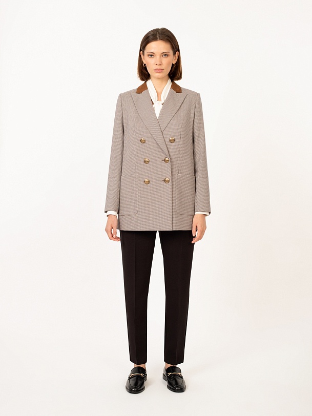 Жакет удлиненный двубортный женский