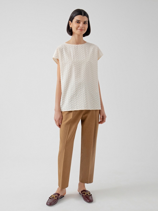 Блуза из фактурной хлопковой ткани