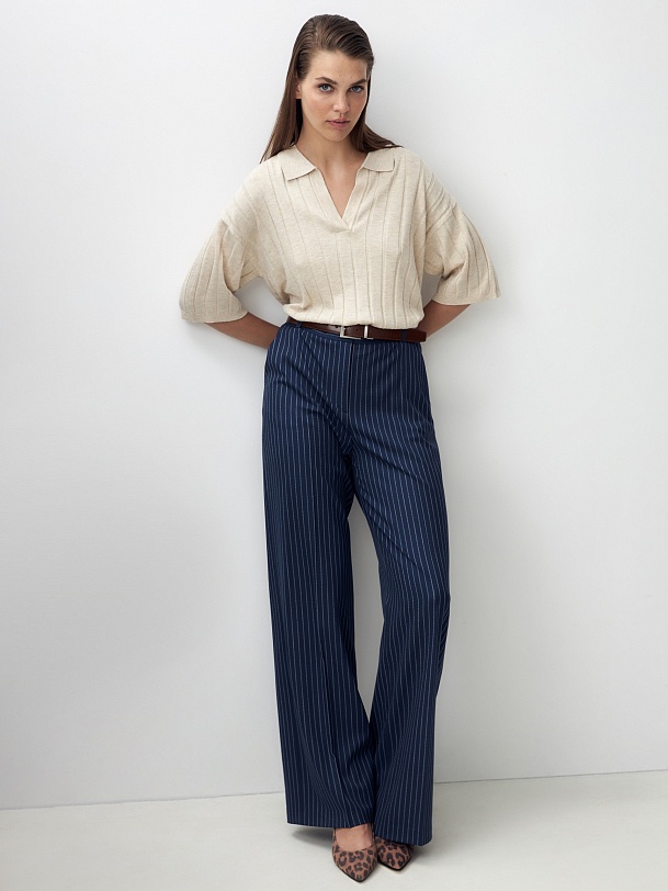 Вязаный джемпер-поло из вискозы