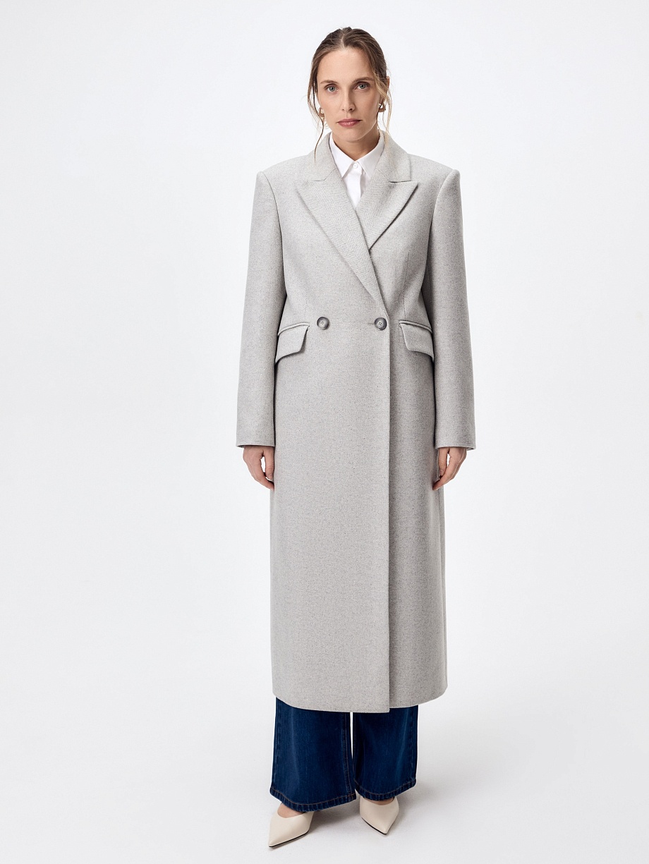 Пальто из шерсти с пайетками и мембраной