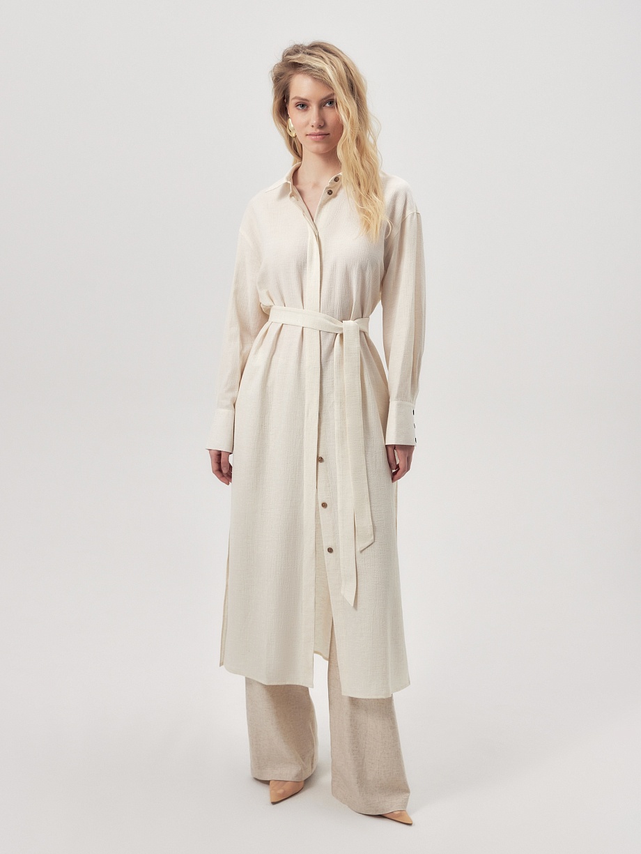 Платье-рубашка из натуральной ткани  