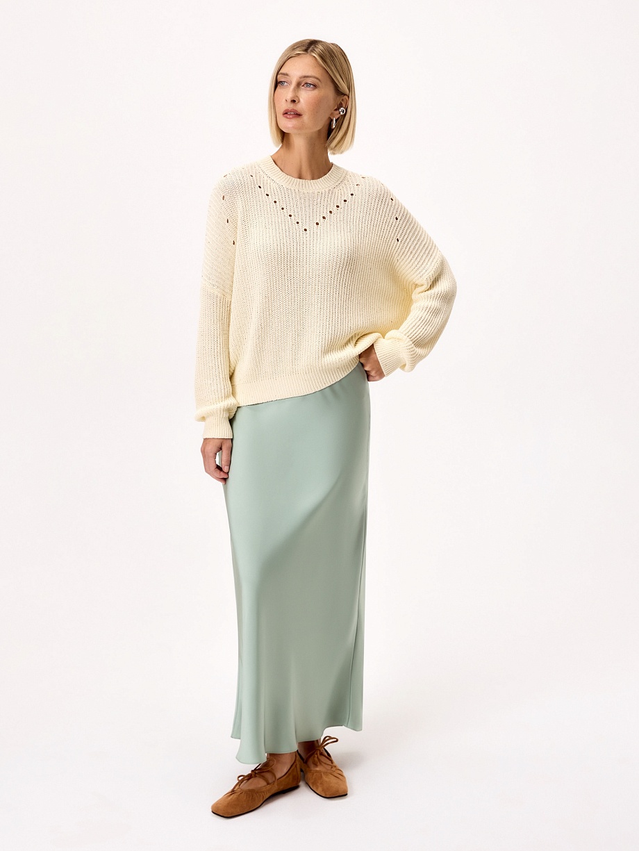 Юбка макси из атласа