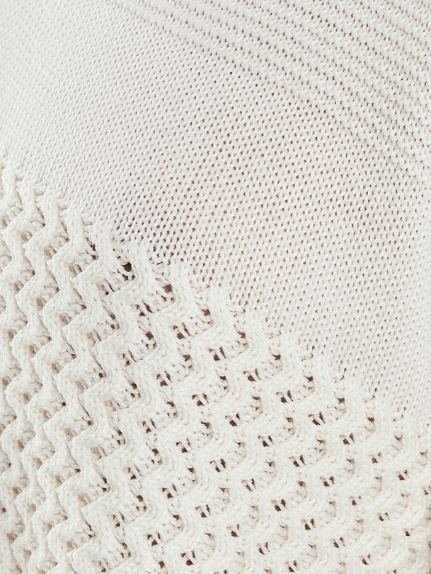 Джемпер комбинированной вязки из вискозы и хлопка