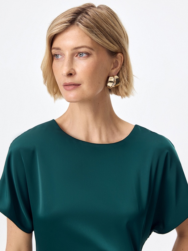 Платье миди из атласа