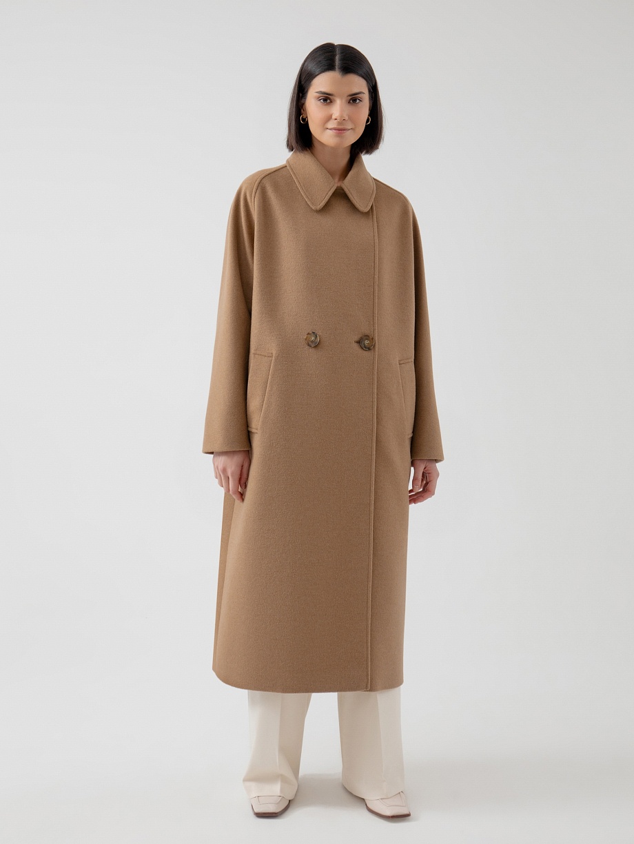 Шерстяное демисезонное пальто с мембраной