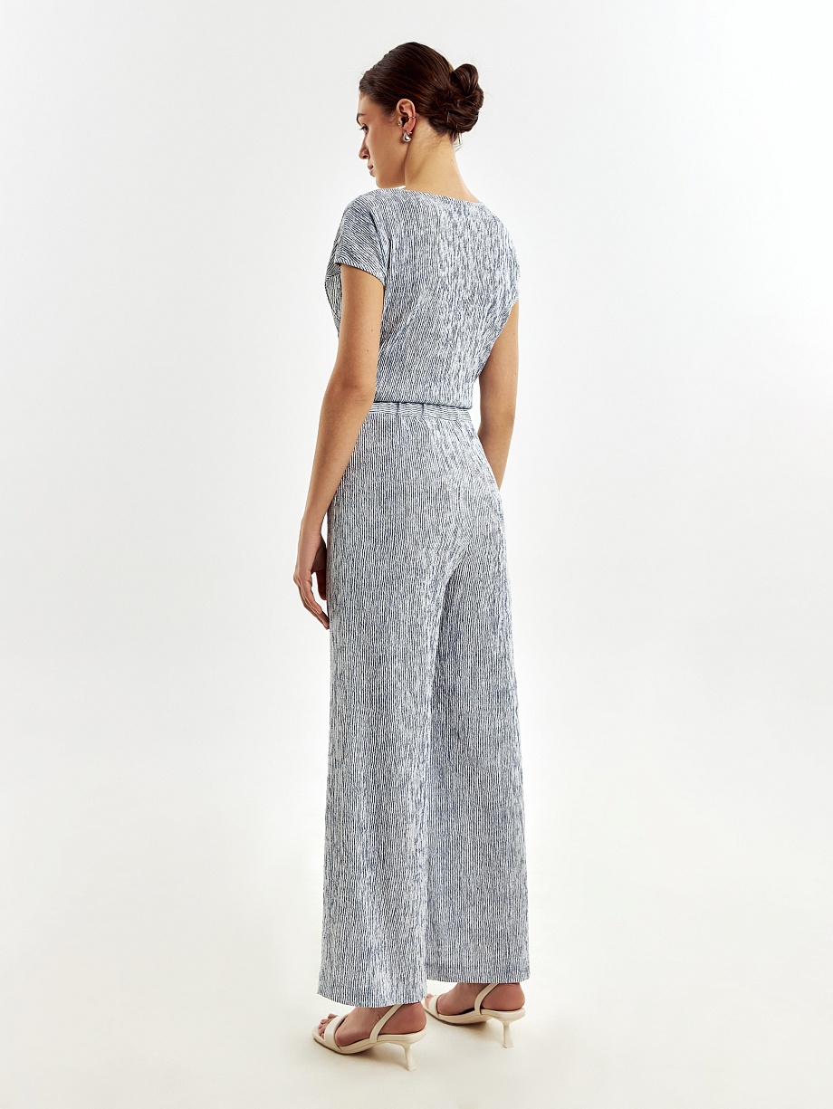 Брюки из фактурной вискозной ткани