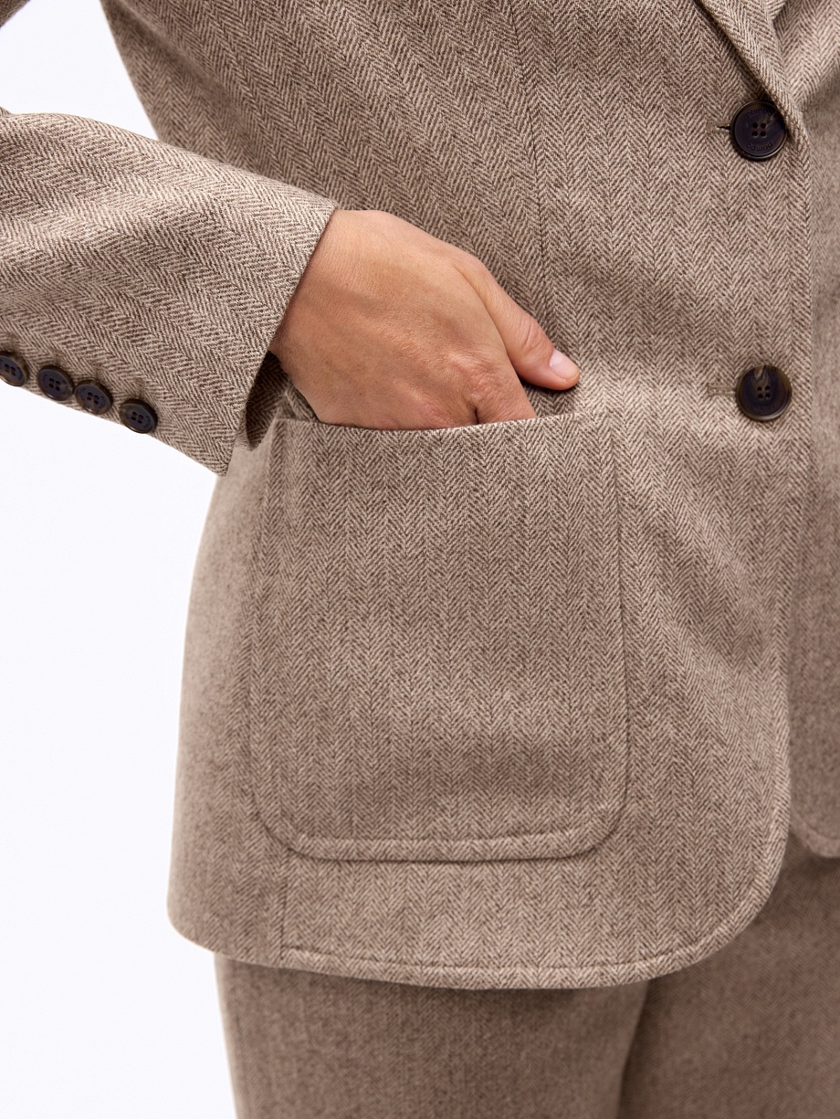 Жакет из премиальной костюмной ткани с шерстью