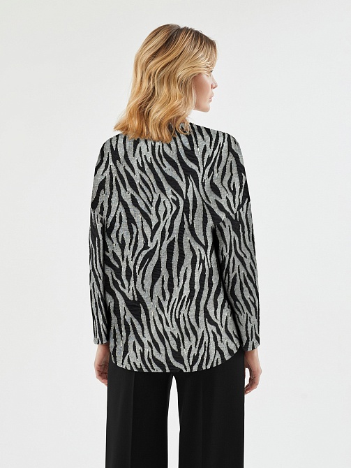 Трикотажная блуза с принтом "зебра"