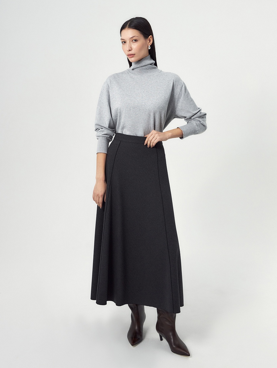 Юбка-трапеция с открытыми срезами