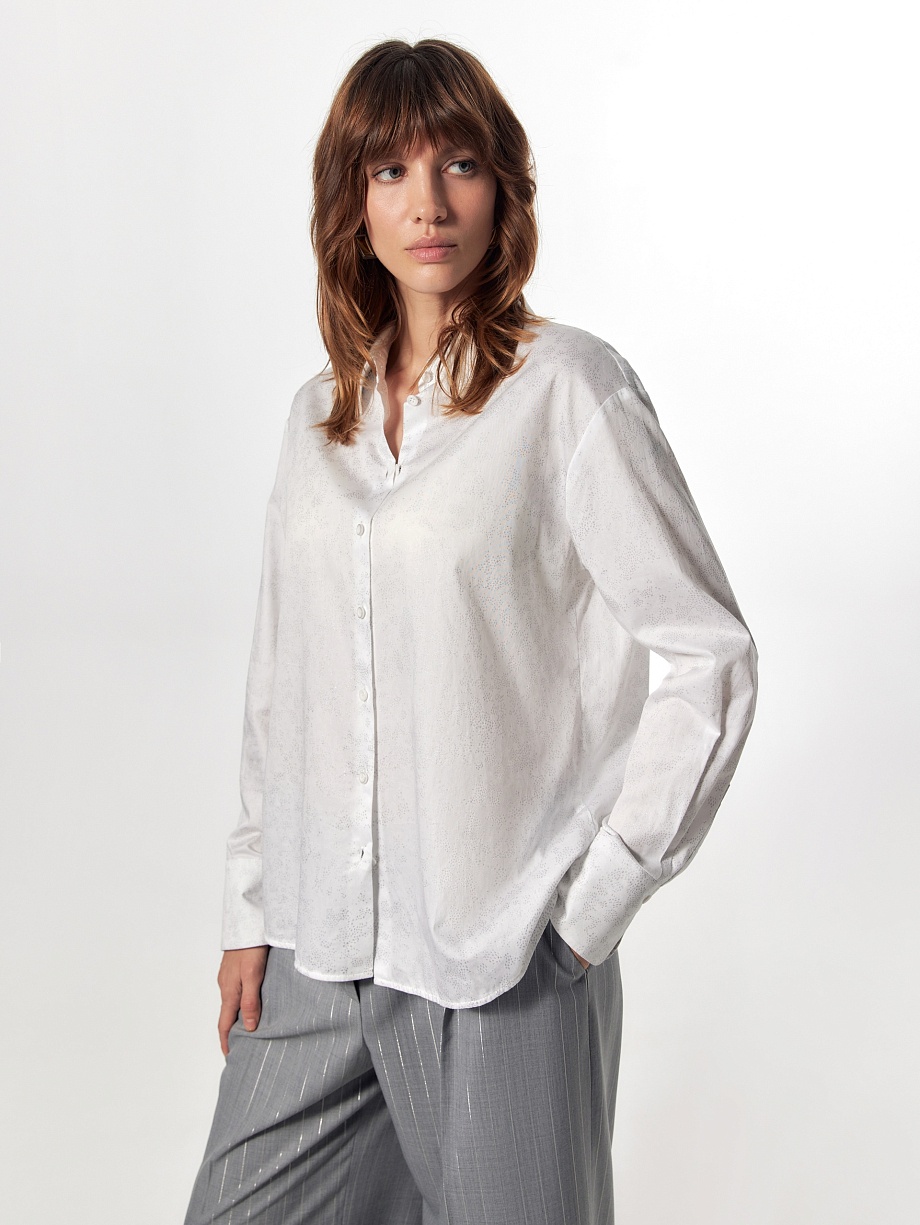 Блуза из 100% хлопка с серебряным напылением
