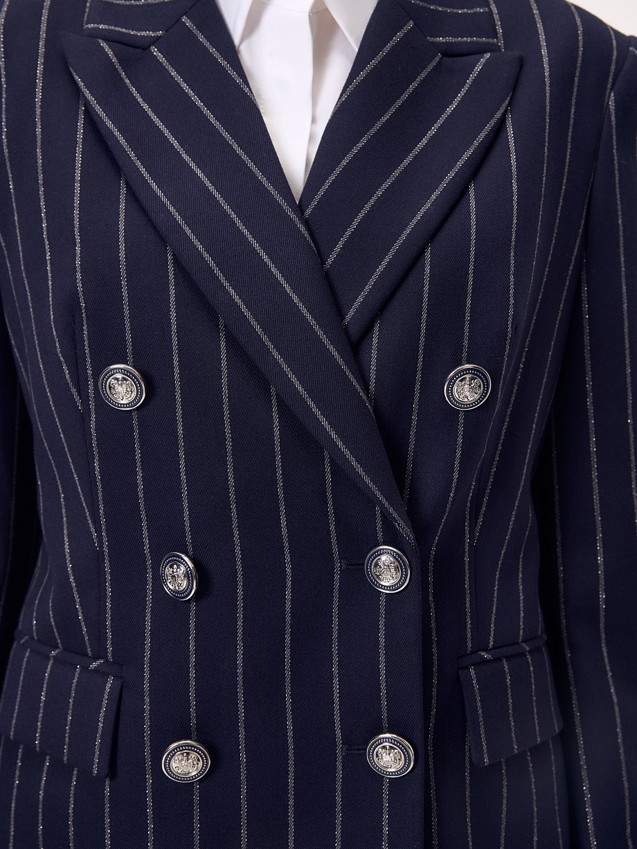 Жакет из костюмной ткани с полосками люрекса