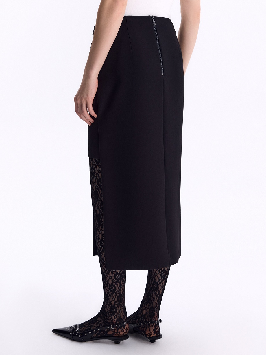 Асимметричная юбка из костюмной ткани