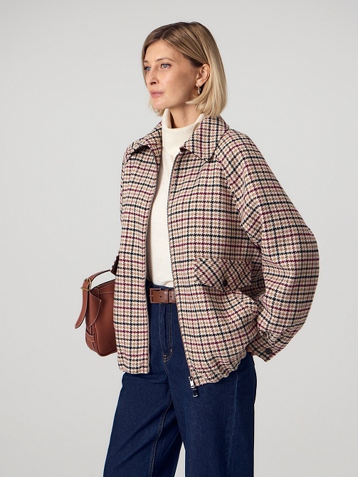 Куртка бомбер из шерсти в ммбраной