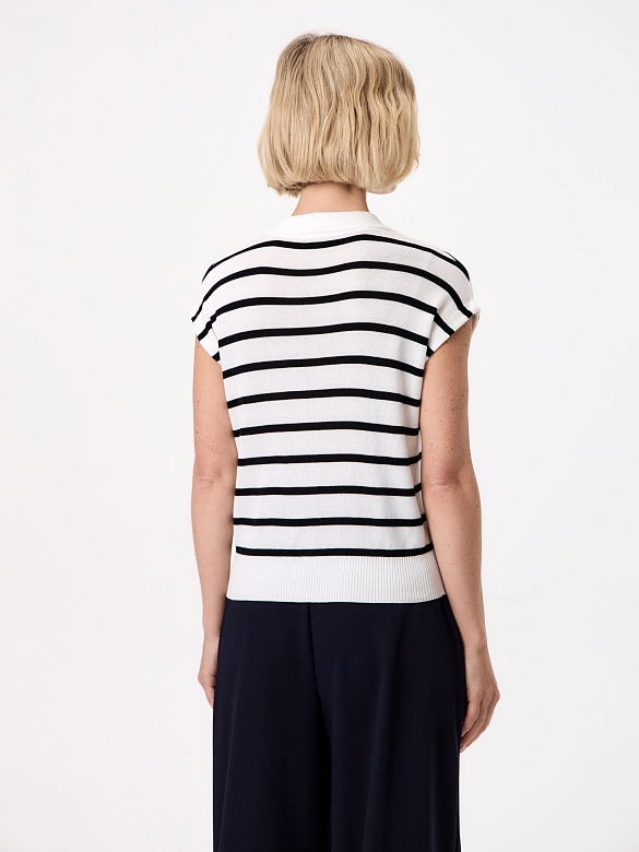 Джемпер-поло из вискозы и шелка POMPA арт.3218110kn2898