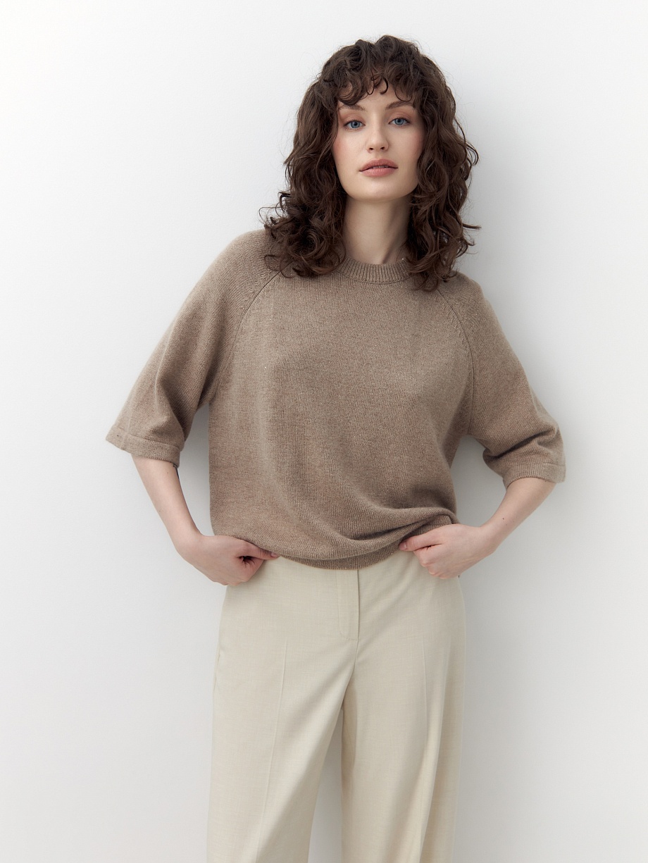 Объемный джемпер с люрексом