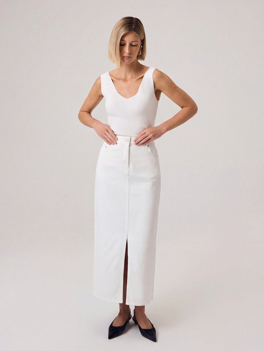 Прямая джинсовая юбка из 100% хлопка