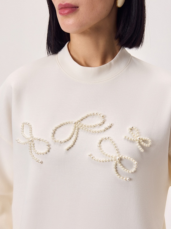 Хлопковый свитшот с декоративной вышивкой POMPA арт.3810328jr0190