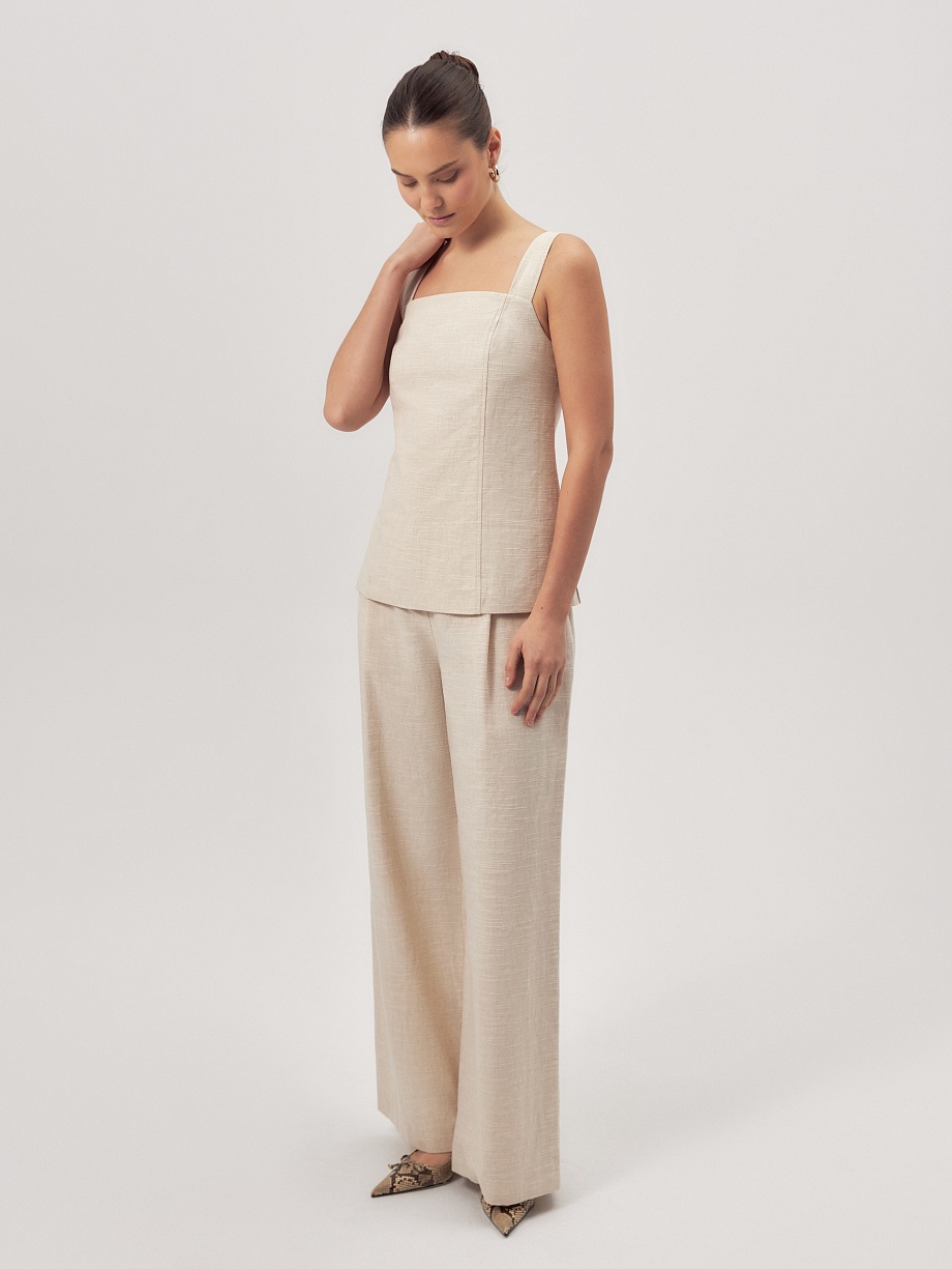 Летний топ из хлопка и льна