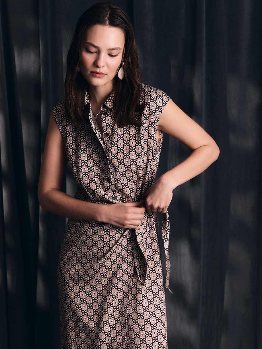 Платье из 100% тенселя с имитацией запаха