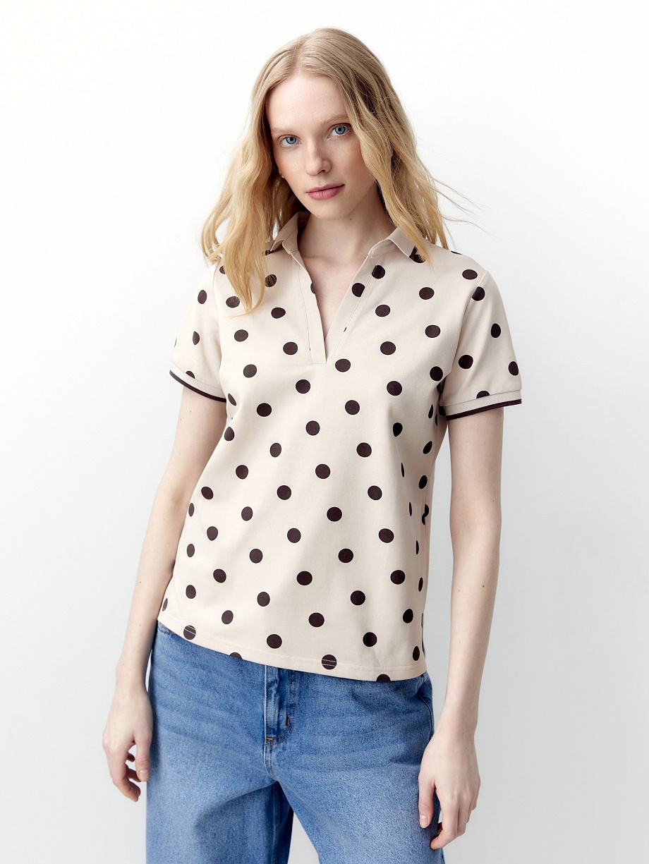 Хлопковая футболка-поло