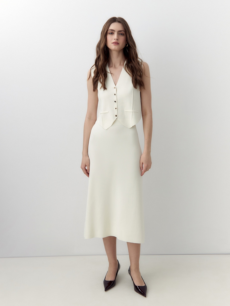 Вязаная юбка-трапеция из смесовой вискозы