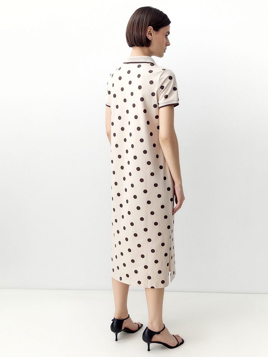 Платье из хлопка с воротником поло