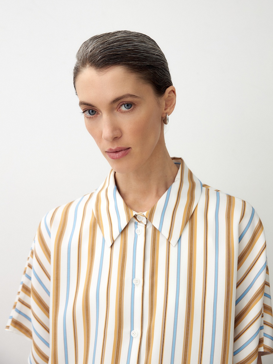 Свободная летняя рубашка из вискозы