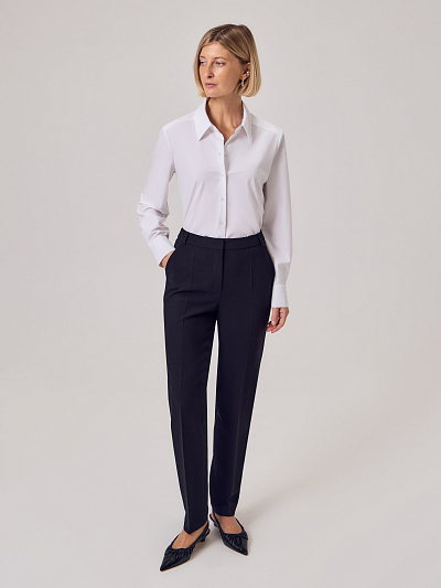 Зауженные брюки из костюмной ткани POMPA