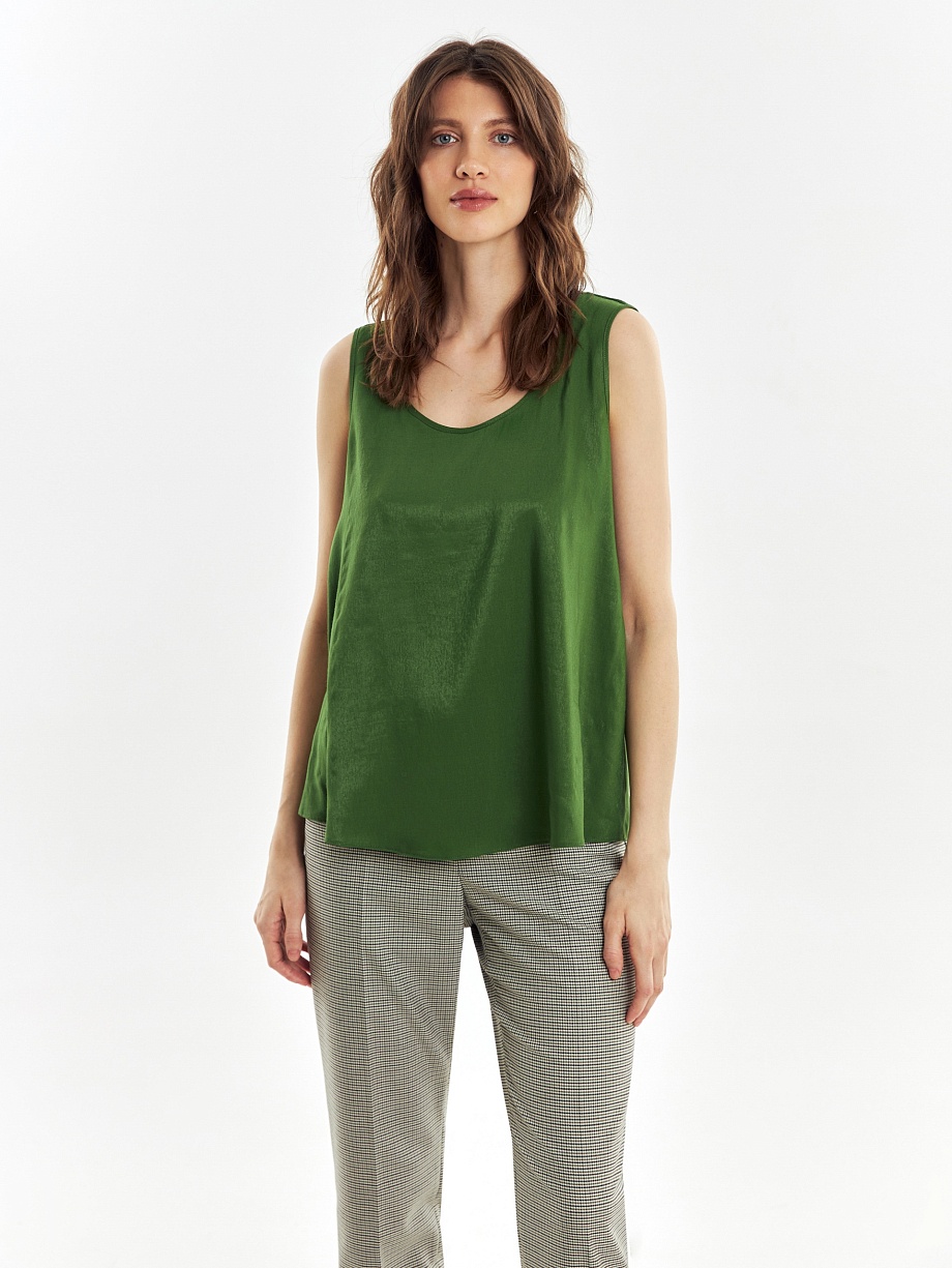 Базовый топ с эффектом мокрой ткани