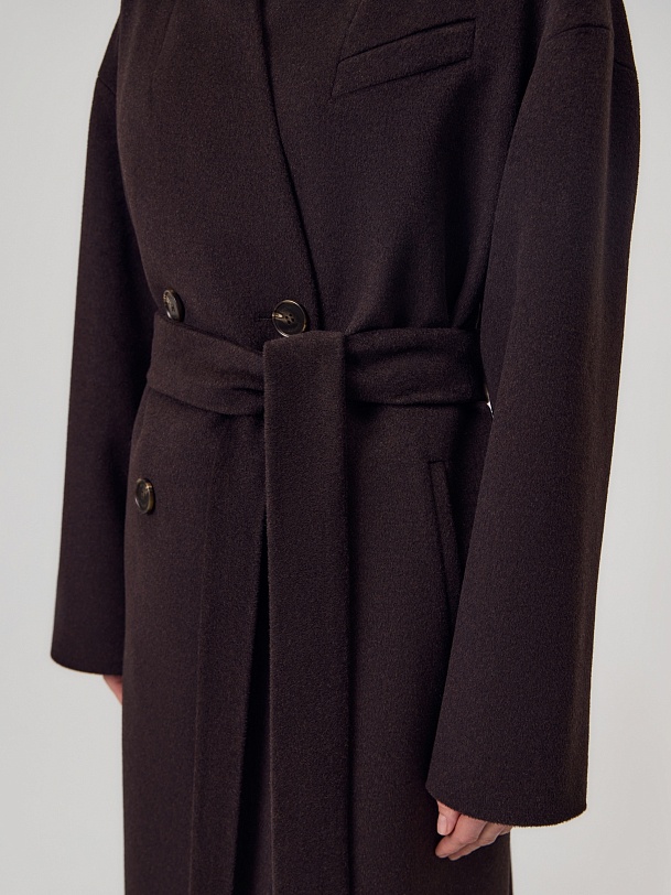 Пальто из шерсти с мембраной и утеплённой спинкой