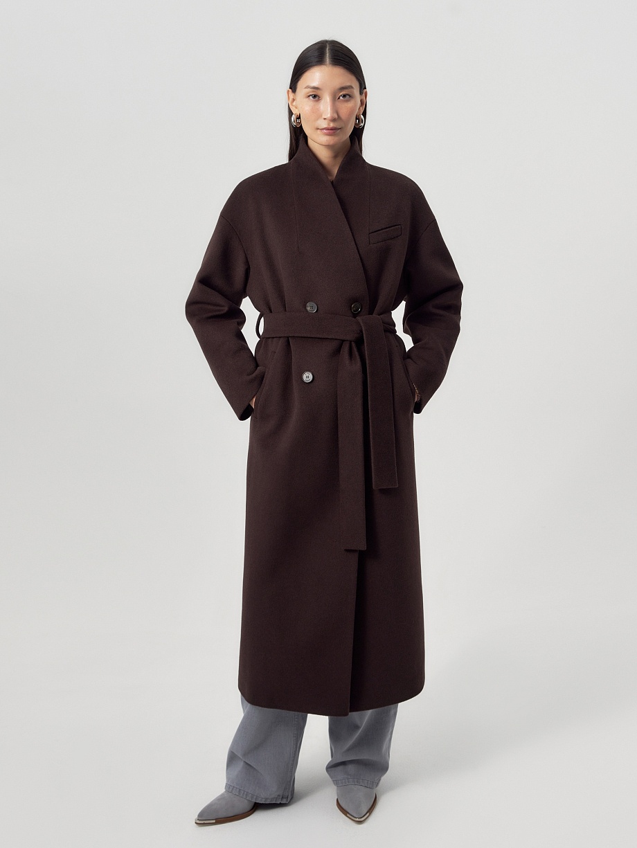 Пальто из шерсти с мембраной и утеплённой спинкой