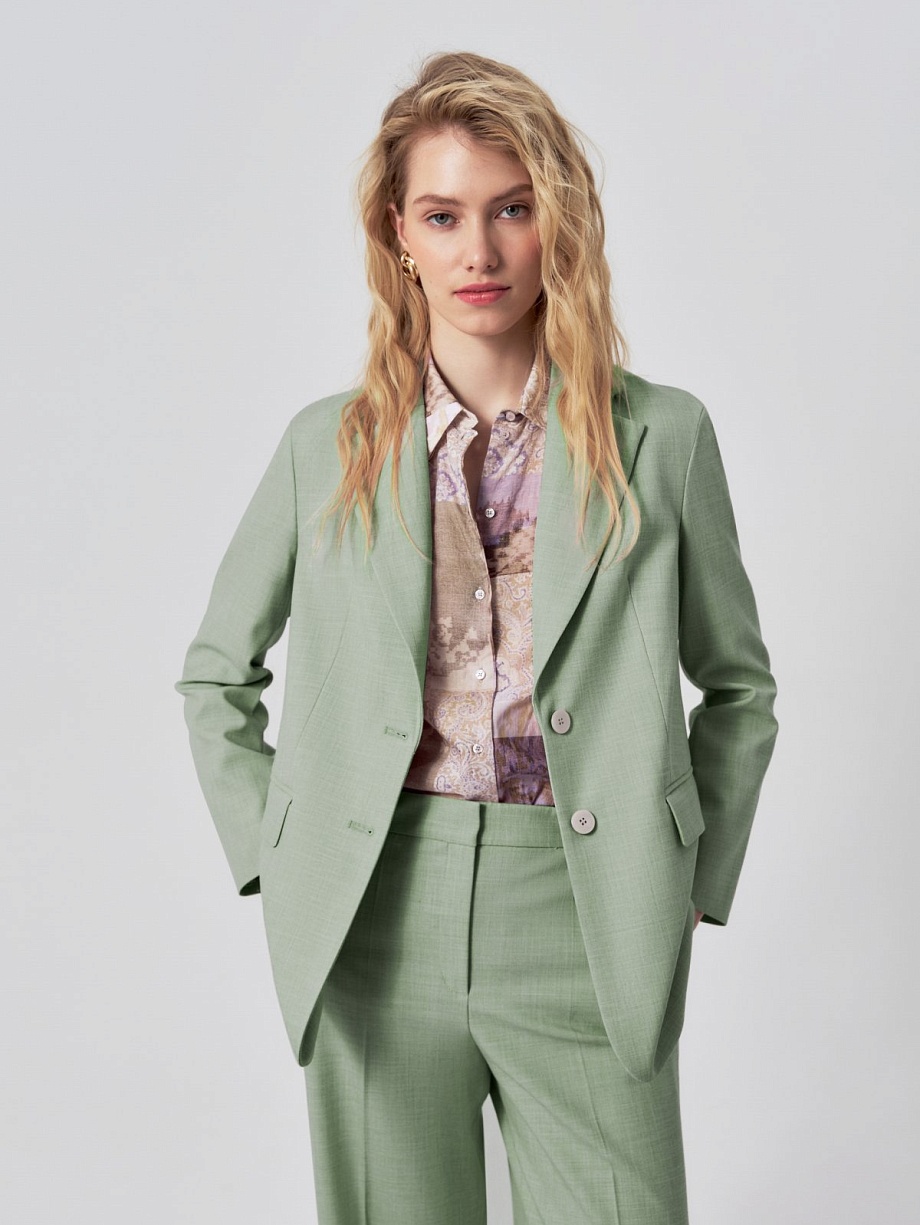 Прямой жакет из костюмной ткани